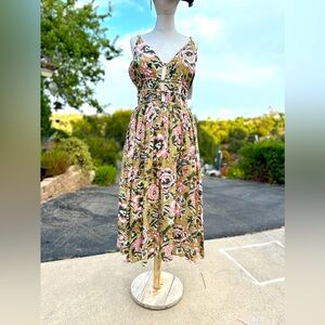 CAROLINE CONSTAS Floral Midi Dress